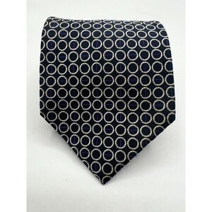 Lauren Ralph Lauren Blue‎ Circle Dot 100% Silk Tie Made in USA W:3.625" L:57"